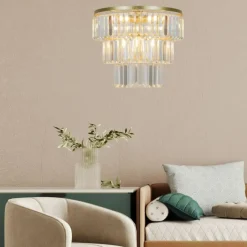 Sklep Kaja Kryształowa lampa wisząca do salonu P17127-4-1GD TIFANNY | Kaja Discount