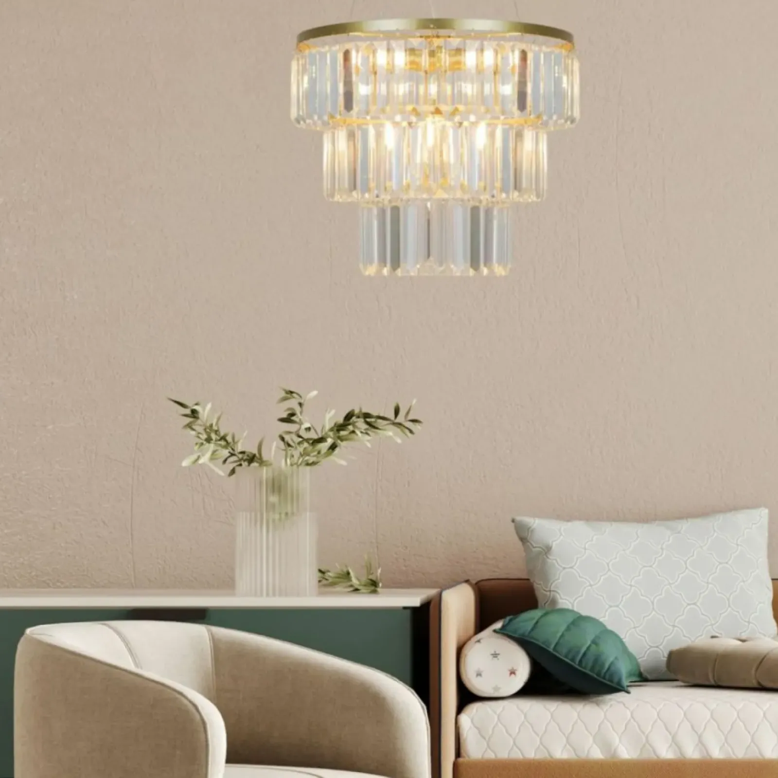 Sklep Kaja Kryształowa lampa wisząca do salonu P17127-4-1GD TIFANNY | Kaja Discount