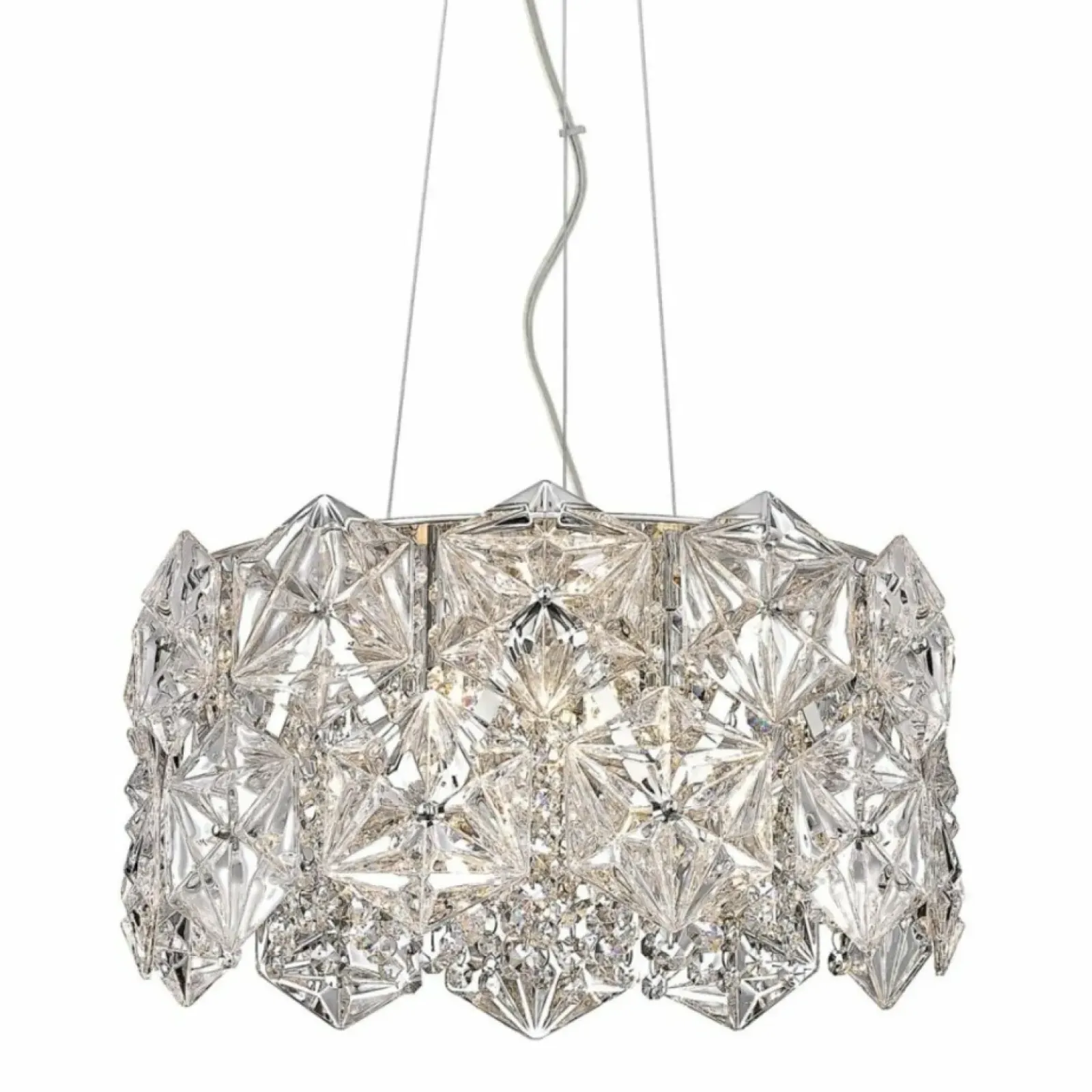 Sklep Kaja Kryształowa, srebrna lampa do salonu P0534-05C-F4AC DAVI | Kaja Store