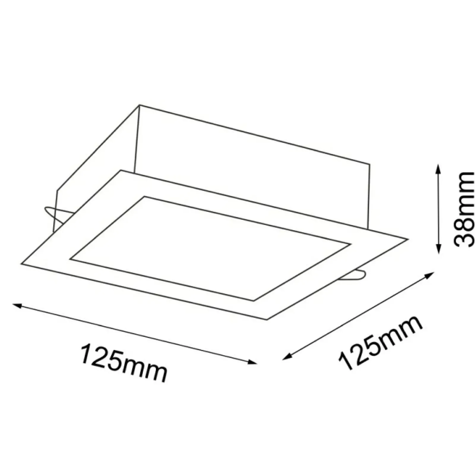 Sklep Kaja Kwadratowa, czarna lampa wpustowa IP44 3000K ANT 8059 z serii TOTTO* Lampy Do Łazienki|Oprawy Podtynkowe