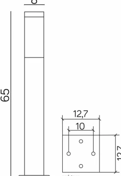 Sklep Kaja Kwadratowa lampa stojąca, wys. 65cm SS802-650 BL z serii INOX KWADRAT | Kaja Ośw* Lampy Ogrodowe Stojące