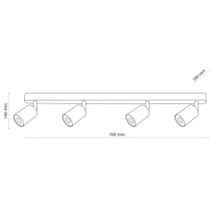 Sklep Kaja Kwadratowa lampa sufitowa z reflektorami TK 3293 TOP WOOD | Kaja New
