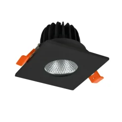Sklep Kaja Kwadratowe, czarne oczko wpustowe do łazienki AZ5989 CLEAN | Kaja* Lampy Led|Lampy Do Łazienki