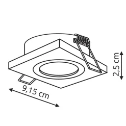 Sklep Kaja Kwadratowe oczko podtynkowe LP-2780/1RS BK METIS | Kaja Oświetlenie* Oprawy Podtynkowe