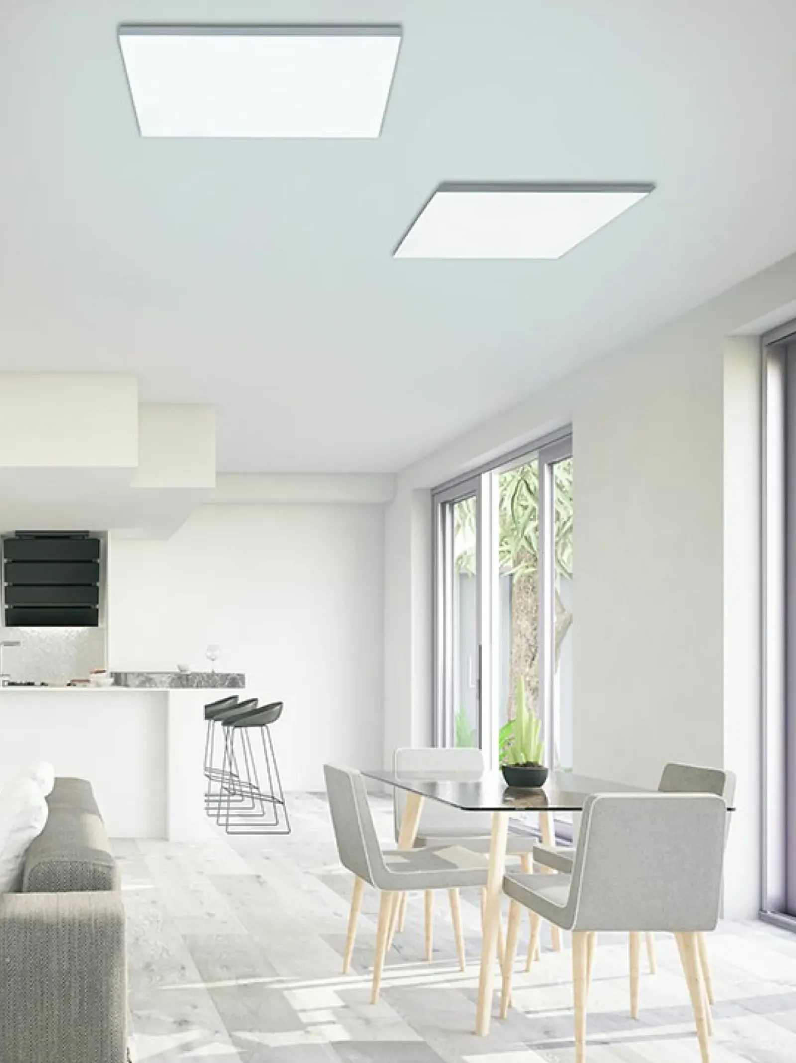 Sklep Kaja Kwadratowy, duży plafon LED 60 cm z regulacją 15552-16 z serii CANVAS biały Store