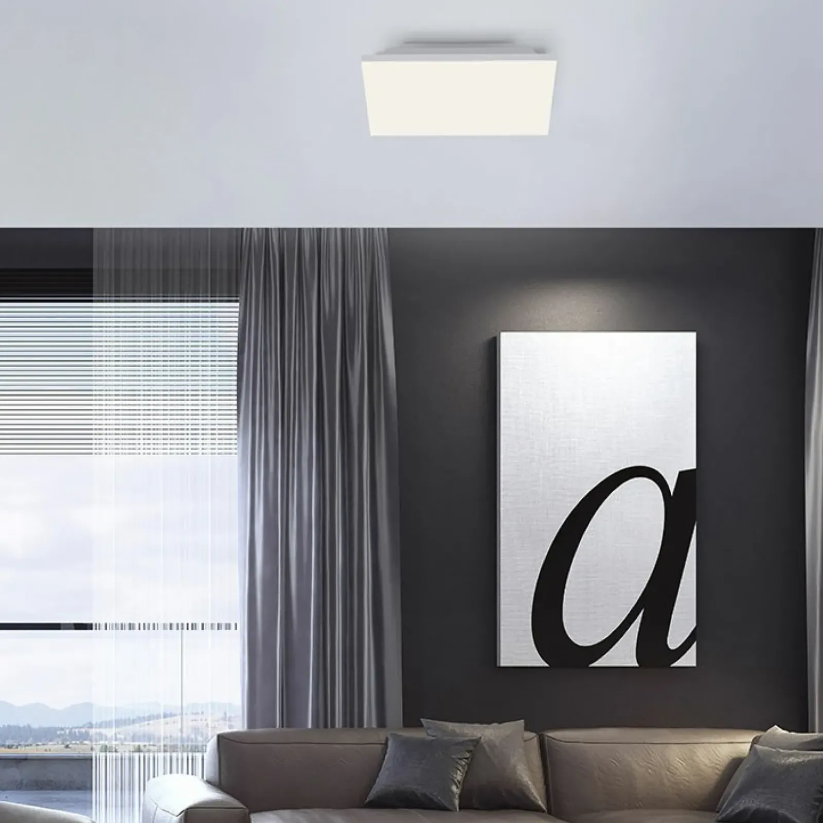 Sklep Kaja Kwadratowy minimalistyczny plafon z pilotem 15550-16 z serii CANVAS biały Cheap