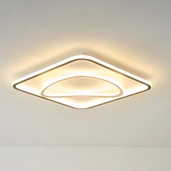 Sklep Kaja Kwadratowy plafon LED do salonu MX3889-1B-3BGT LENS | Kaja Oświetlenie* Plafony Nowoczesne|Lampy Led