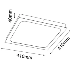 Sklep Kaja Kwadratowy plafon LED 41x41cm 3000K ANT 1052 HIKA | Kaja Oświetlenie* Plafony Klasyczne|Plafony Nowoczesne