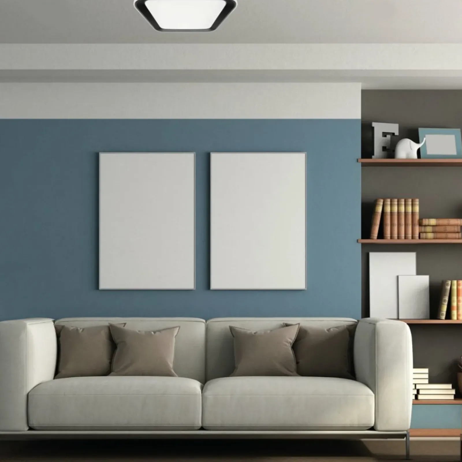 Sklep Kaja Kwadratowy plafon sufitowy, biało-czarny ML7929 z serii QUADRO | Kaja Oświetleni* Plafony Nowoczesne|Lampy Led