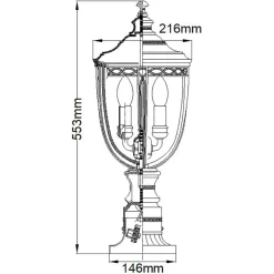 Sklep Kaja Lampa 3 punkty światła, FE-EB3-M-BRB z serii ENGLISH BRIDLE* Lampy Ogrodowe Stojące