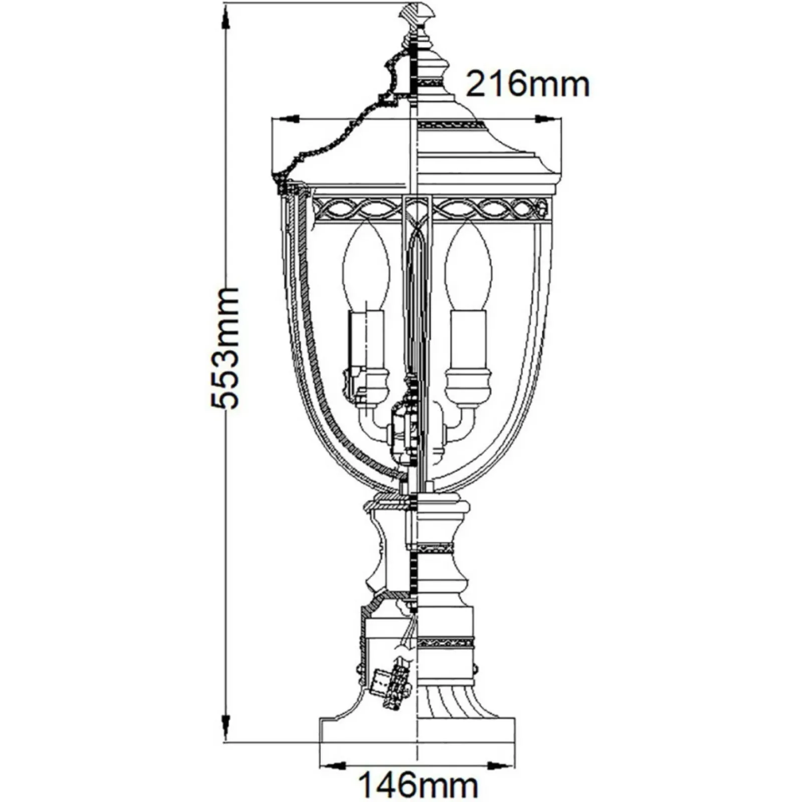 Sklep Kaja Lampa 3 punkty światła, FE-EB3-M-BRB z serii ENGLISH BRIDLE* Lampy Ogrodowe Stojące