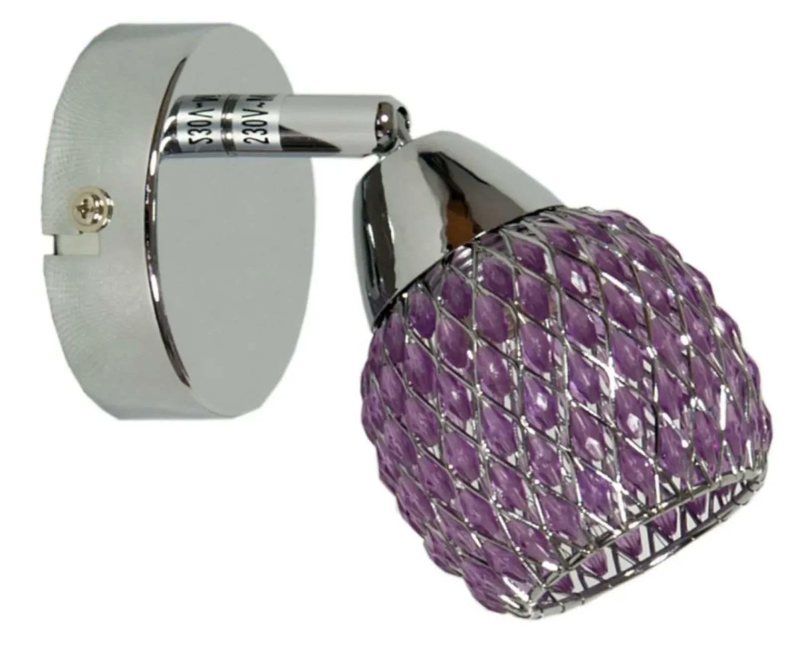 Sklep Kaja Lampa ścienna z fioletowymi kryształkami 91-06905 CLEAR | Kaja* Kinkiety Tradycyjne