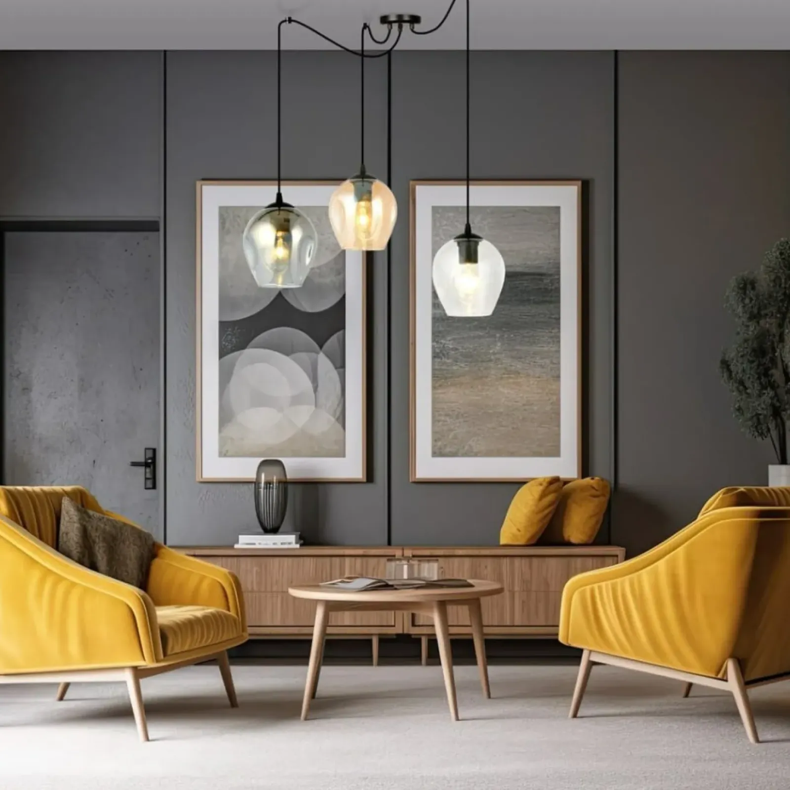 Sklep Kaja Lampa do podwieszania z kolorowymi kloszami 759/3 LEVEL | Kaja Outlet