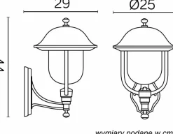 Sklep Kaja Lampa elewacyjna w czarnym kolorze K 3012/1/O g z serii PRINCE | Kaja Oświetleni* Kinkiety Ogrodowe