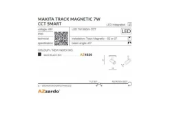 Sklep Kaja Lampa LED do szyny 7W CCT SMART AZ4836 MAKITA ALFA MAGNETIC 48V | Kaja* Lampy Led|Szynoprzewody Podtynkowe