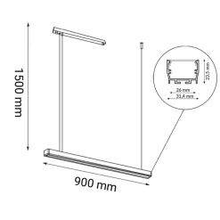 Sklep Kaja Lampa LED nad bar lub wyspę 90cm 4000K ANT 1847 HIATE | Kaja Shop