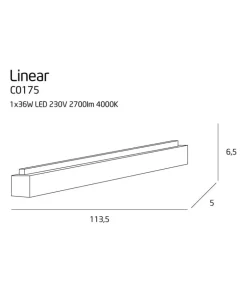 Sklep Kaja Lampa listwa LED ze ściemniaczem 113,5cm MX C0175D LINEAR | Kaja* Lampy Led|Plafony Nowoczesne
