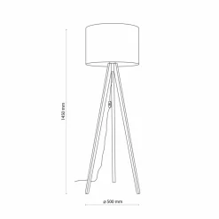 Sklep Kaja Lampa na ciemnych, drewnianych nogach TK 16003 GRAND ORZECH | Kaja* Lampy Podłogowe Z Abażurem|Tradycyjne Lampy Podłogowe