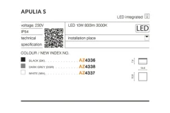 Sklep Kaja Lampa natynkowa zewnętrzna LED na taras AZ4338 APULIA | Kaja* Plafony Zewnętrzne