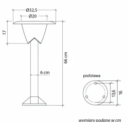 Sklep Kaja Lampa ogrodowa o wysokości 66cm 1083-66 z serii BIANCA* Lampy Ogrodowe Stojące