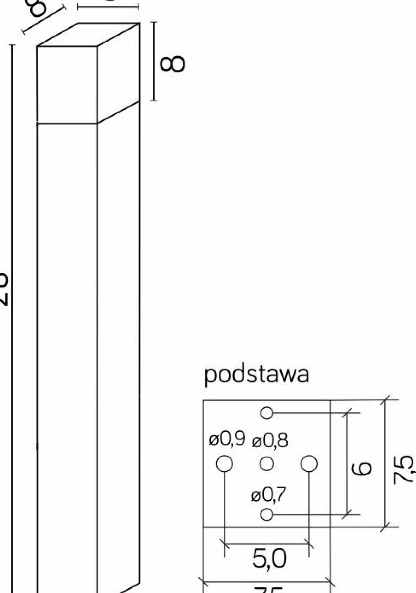 Sklep Kaja Lampa ogrodowa, oświetlenie wjazdu do garażu CB-830 AL z serii CUBE | Kaja Oświe* Lampy Ogrodowe Stojące