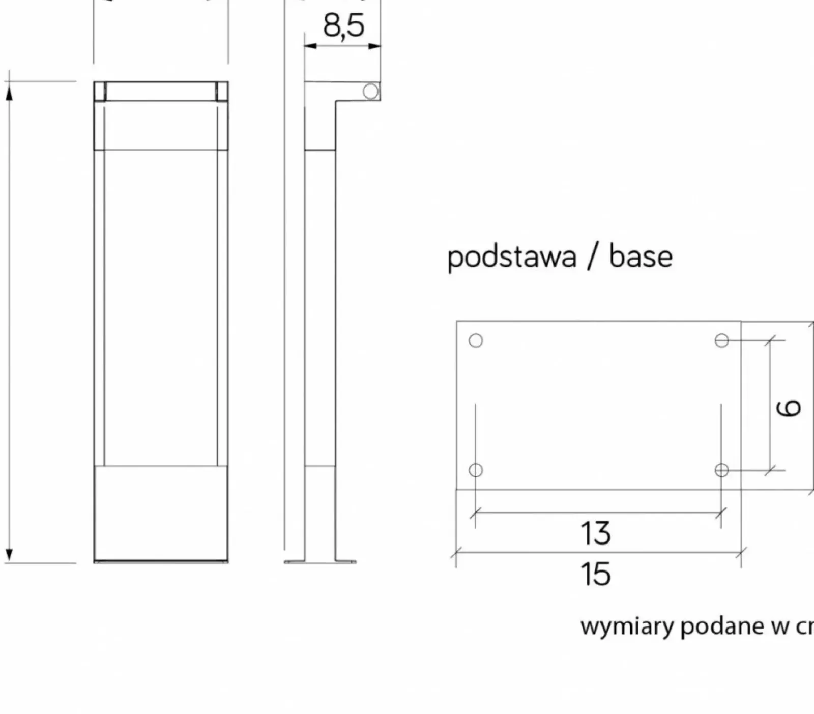 Sklep Kaja Lampa ogrodowa, regulacja kąta świecenia RT-580 z serii ROTA | Kaja Oświetlenie* Lampy Ogrodowe Stojące
