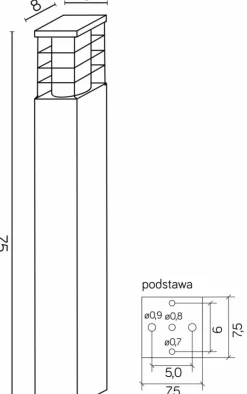 Sklep Kaja Lampa ogrodowa, kolor, wys. 75cm RADO II 1 AL z serii RADO II | Kaja Ośw* Lampy Ogrodowe Stojące
