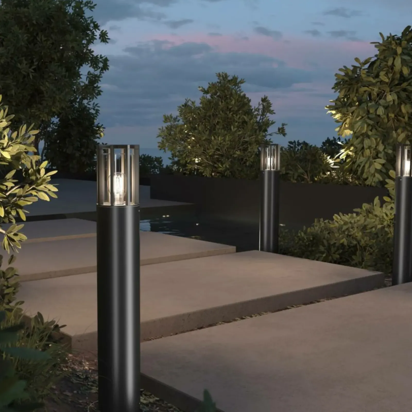 Sklep Kaja Lampa ogrodowa stojąca, czarny kolor O453FL-01GF z serii BARREL* Lampy Ogrodowe Stojące