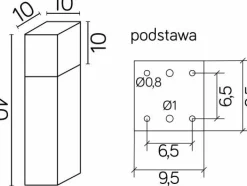 Sklep Kaja Lampa ogrodowa stojąca, kolor aluminium CB-MAX 400 AL z serii CUBE MAX | Kaja Oś* Lampy Ogrodowe Stojące