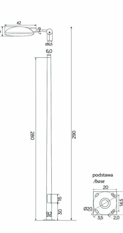 Sklep Kaja Lampa ogrodowa stojąca, latarnia, wbudowany LED TN-2900 z serii TYTAN | Kaja Ośw* Lampy Ogrodowe Stojące