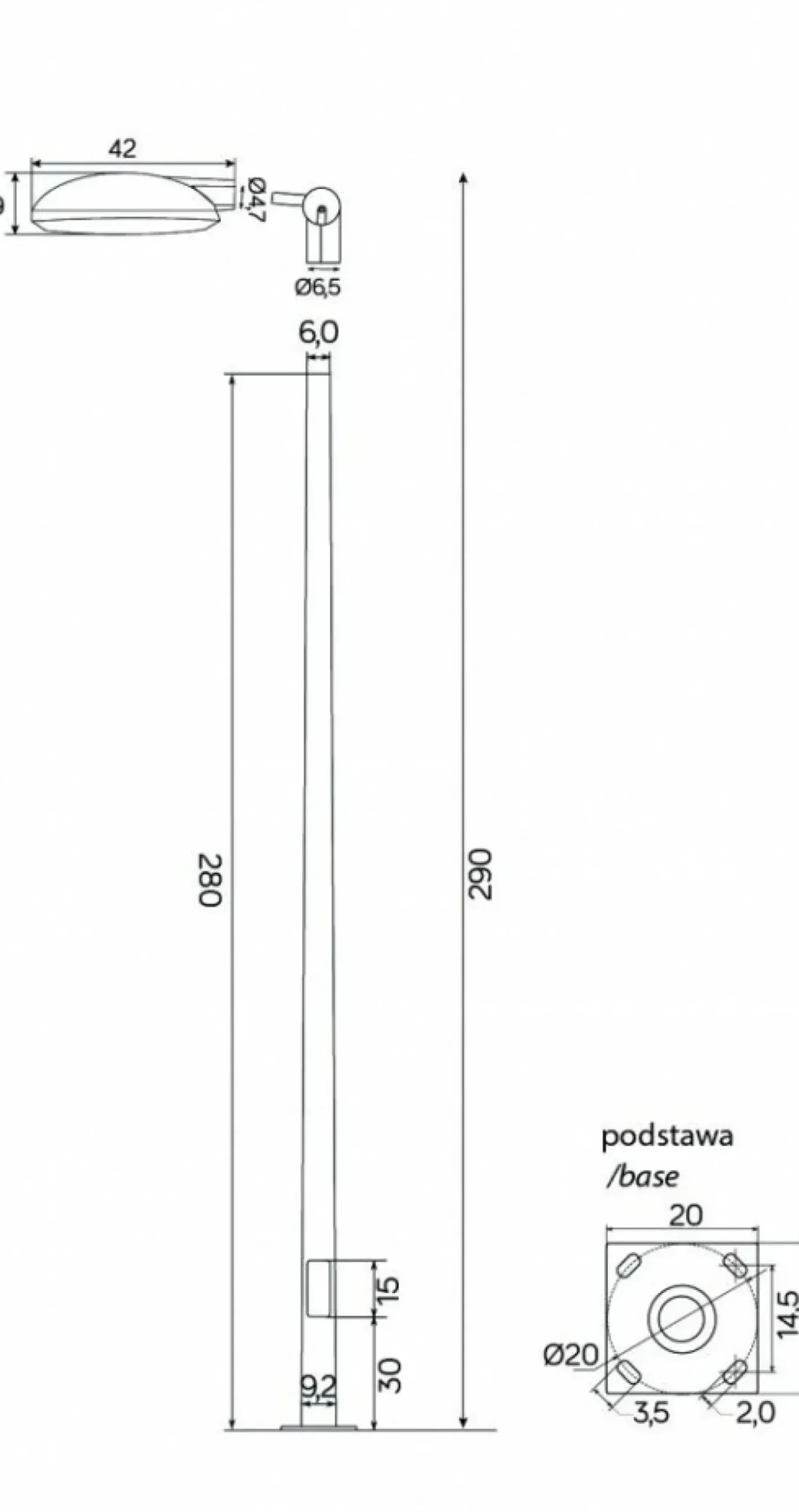 Sklep Kaja Lampa ogrodowa stojąca, latarnia, wbudowany LED TN-2900 z serii TYTAN | Kaja Ośw* Lampy Ogrodowe Stojące
