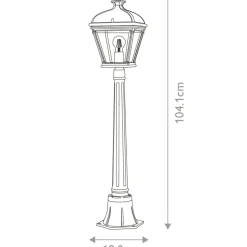 Sklep Kaja Lampa ogrodowa, stojąca, metrowa BAYVIEW-4M-BK z serii BAYVIEW* Lampy Ogrodowe Stojące