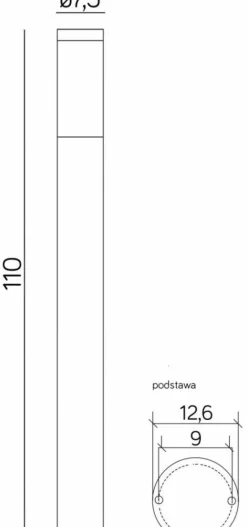 Sklep Kaja Lampa ogrodowa w m kolorze, IP44 ST022-1100 BL z serii INOX | Kaja Oświetl* Lampy Ogrodowe Stojące