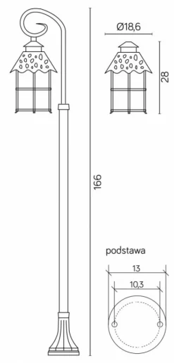 Sklep Kaja Lampa ogrodowa w dekoracyjnym wydaniu K 5002/1/R z serii TOLEDO | Kaja Oświetlen* Latarnie Ogrodowe|Lampy Ogrodowe Stojące