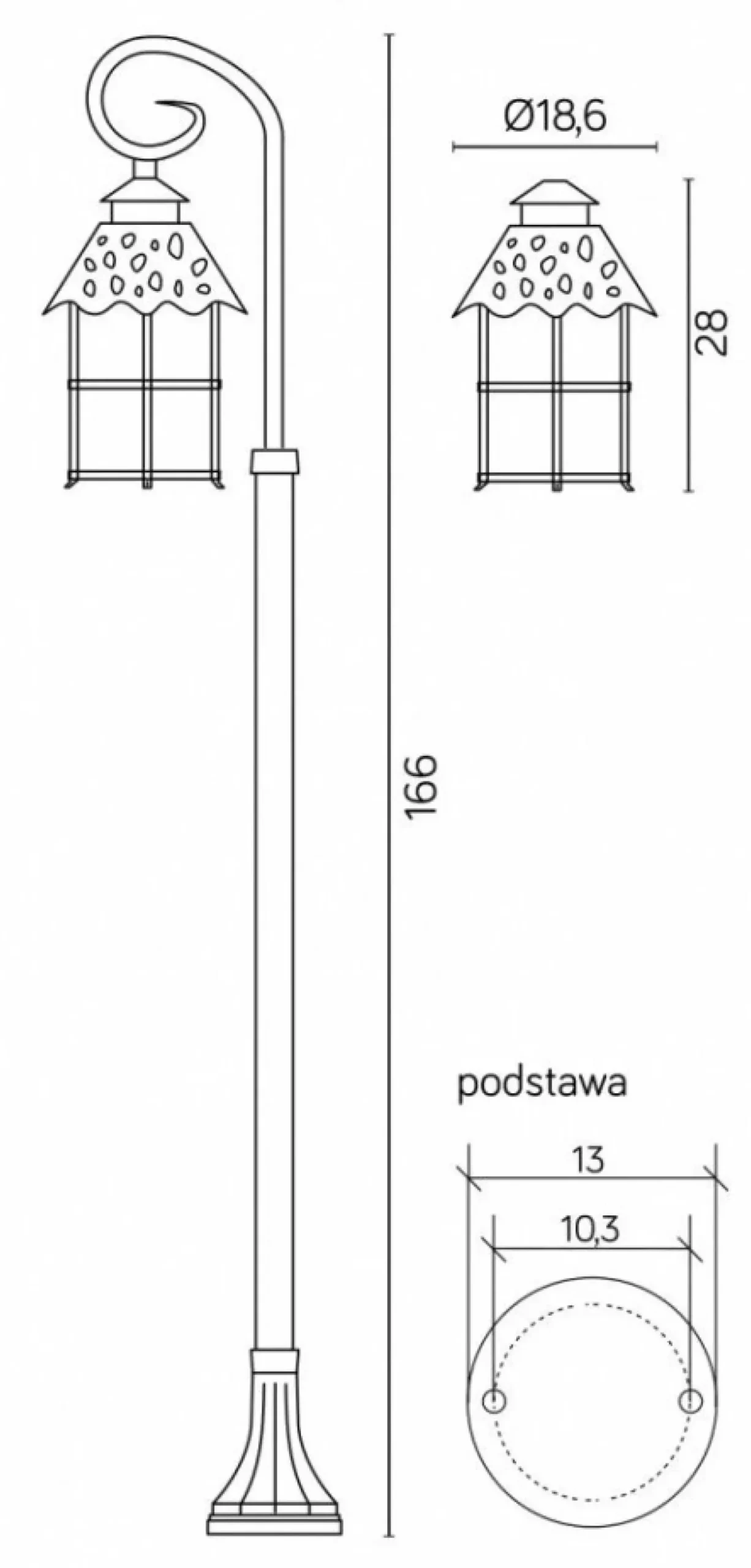 Sklep Kaja Lampa ogrodowa w dekoracyjnym wydaniu K 5002/1/R z serii TOLEDO | Kaja Oświetlen* Latarnie Ogrodowe|Lampy Ogrodowe Stojące