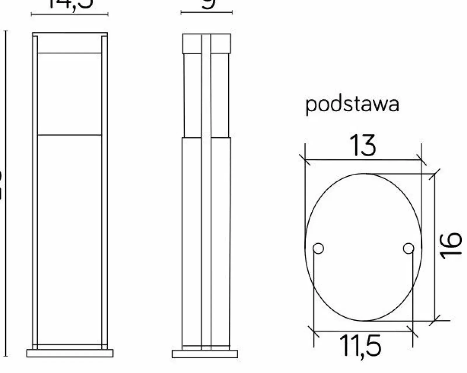 Sklep Kaja Lampa ogrodowa, świeci w dwie strony TO 3902-H 650 AL z serii ELIS | Kaja Oświet* Lampy Ogrodowe Stojące