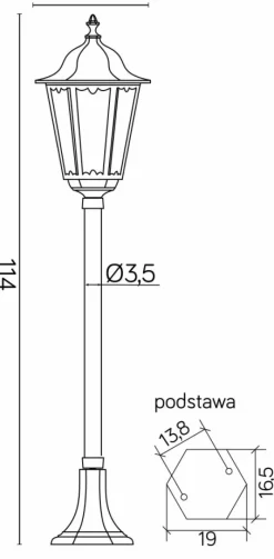Sklep Kaja Lampa ogrodowa zachowana w nurcie retro K 5002/2 z serii RETRO CLASSIC | Kaja Oś* Lampy Ogrodowe Stojące