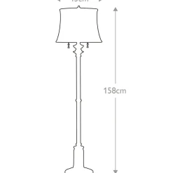 Sklep Kaja Lampa podłogowa, ciepły mosiądz FE-STATEROOM-FL-BB z serii STATEROOM* Lampy Podłogowe Z Abażurem|Tradycyjne Lampy Podłogowe