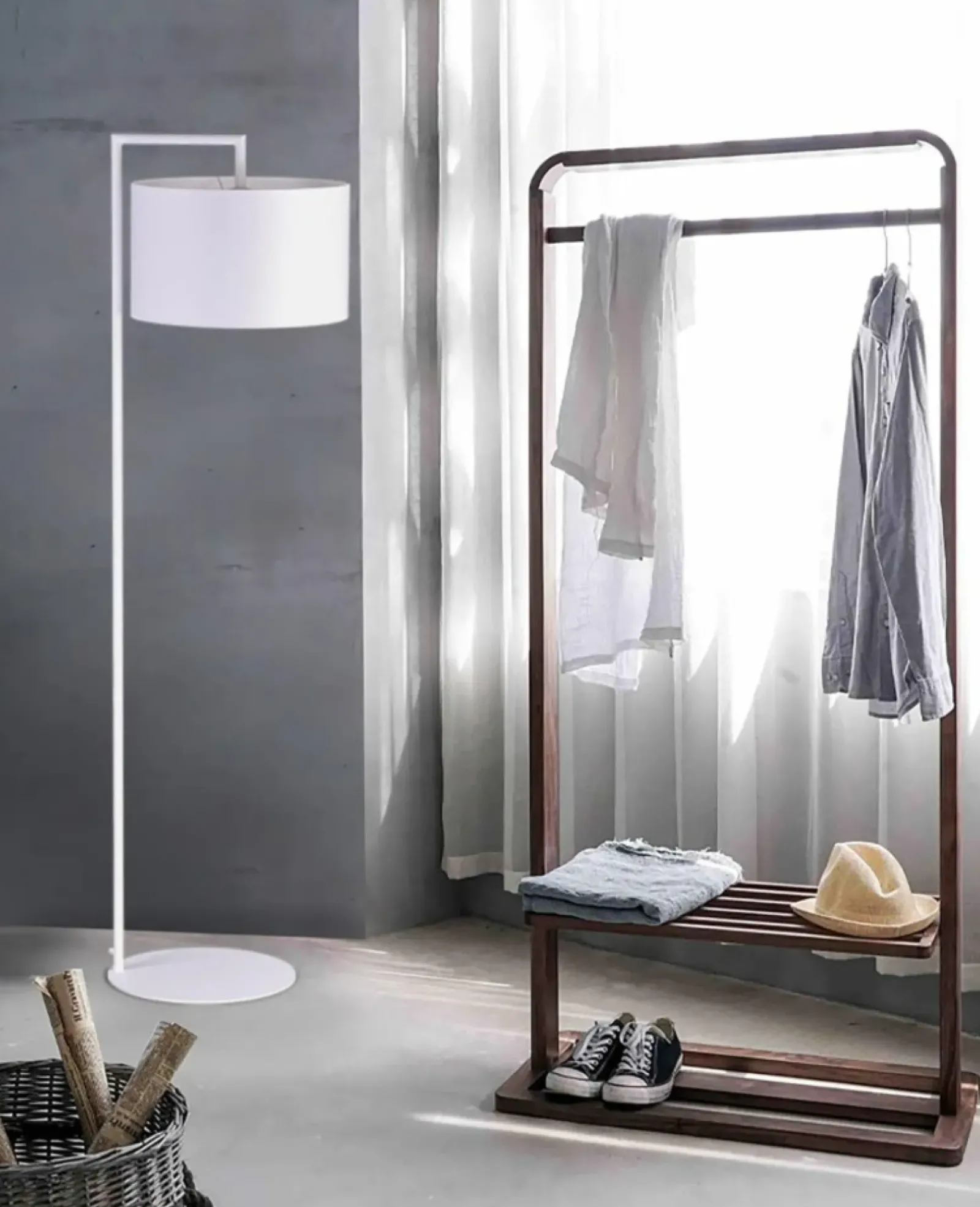 Sklep Kaja Lampa podłogowa do stylowego salonu K-4333 SIMONE WHITE | Kaja* Lampy Podłogowe Z Abażurem|Lampy Podłogowe
