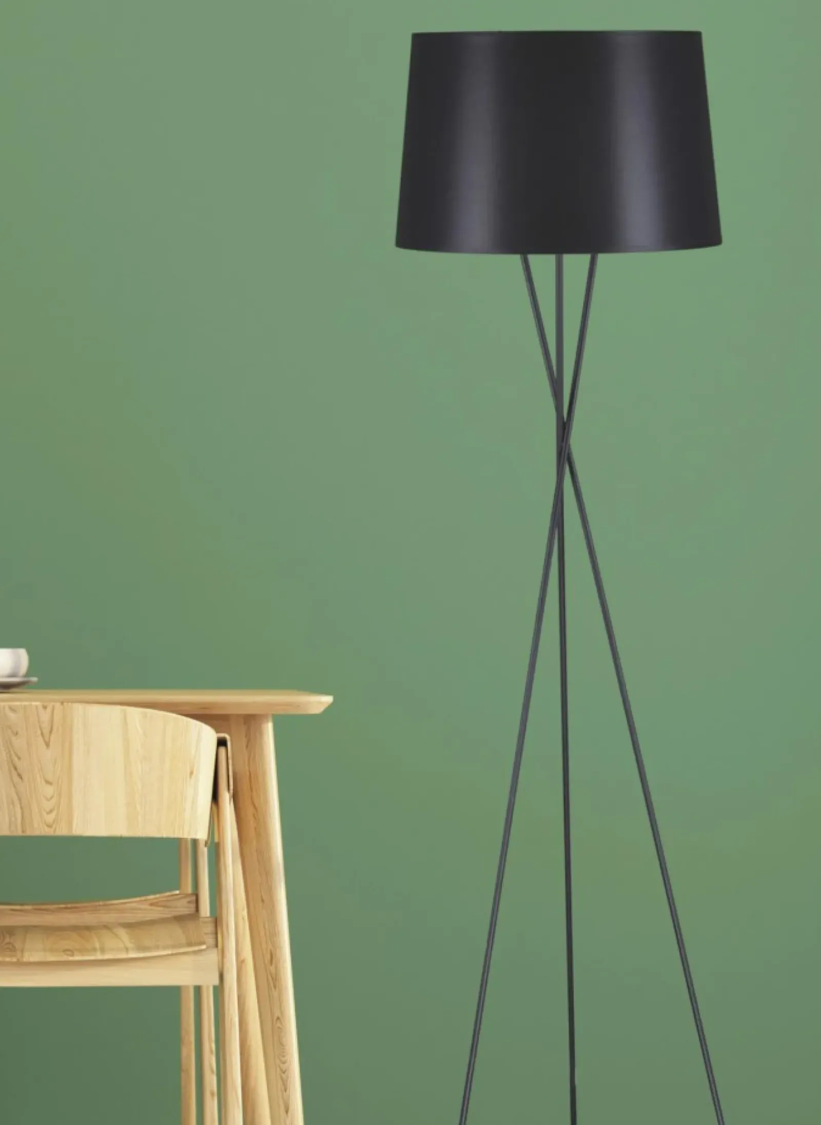 Sklep Kaja Lampa podłogowa prosty trójnóg K-4353 REMI BLACK | Kaja Oświetlenie* Lampy Podłogowe Z Abażurem|Lampy Podłogowe