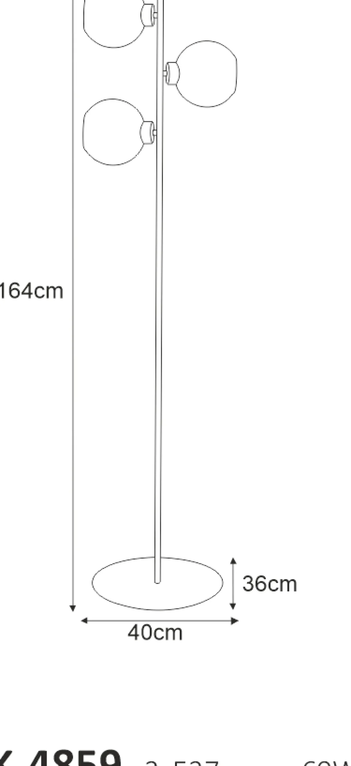 Sklep Kaja Lampa podłogowa z 3 okrągłymi kloszami K-4859 LAMBERT | Kaja* Lampy Podłogowe