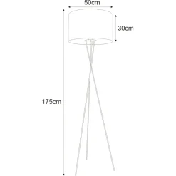 Sklep Kaja Lampa podłogowa z abażurem na trójnogu K-4379 | Kaja Oświetlenie* Lampy Podłogowe Z Abażurem|Lampy Podłogowe