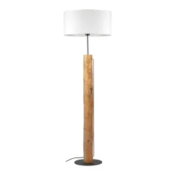 Sklep Kaja Lampa podłogowa z drewnem, styl rustykalny 87627904 PINO | Kaja* Lampy Podłogowe Z Abażurem|Tradycyjne Lampy Podłogowe