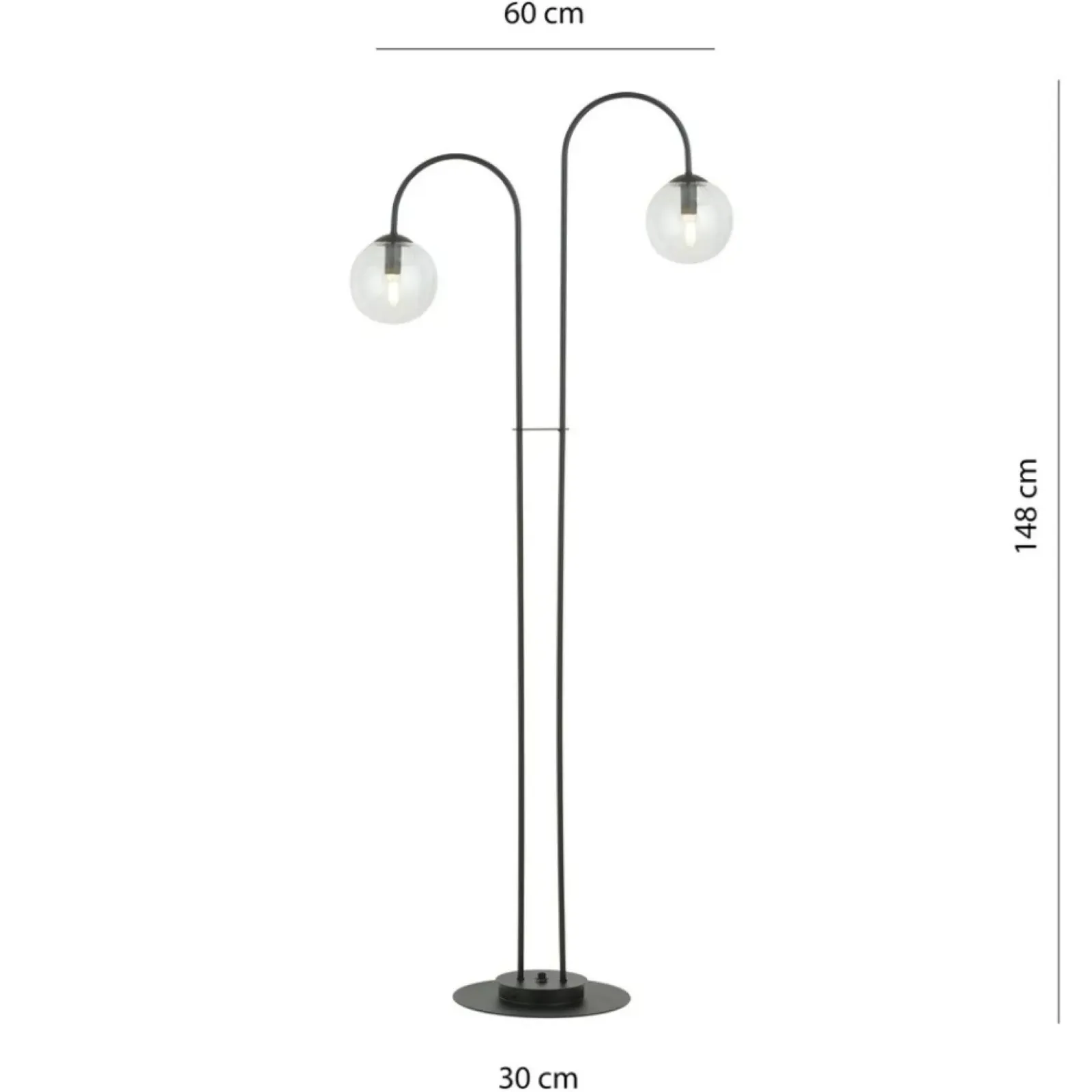 Sklep Kaja Lampa podłogowa z kloszami i czarnym stelażem 1286/LP2 z serii ARCHI* Tradycyjne Lampy Podłogowe