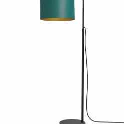 Sklep Kaja Lampa podłogowa z zielono-złotym abażurem LX 3556 z serii ARDEN | Kaja* Lampy Podłogowe Z Abażurem|Tradycyjne Lampy Podłogowe
