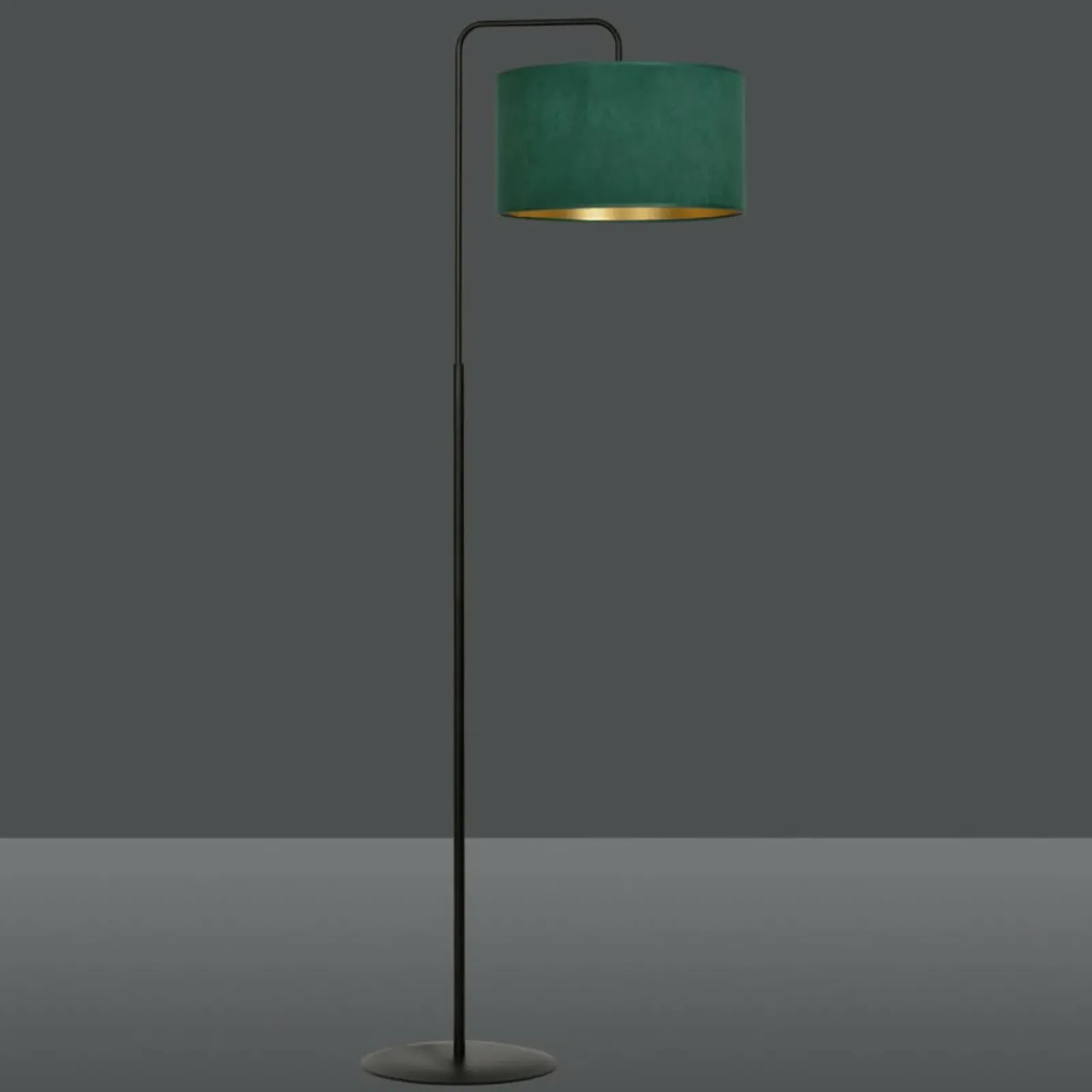 Sklep Kaja Lampa podłogowa z zielonym abażurem 1051/LP1 HILDE | Kaja Oświetlenie* Lampy Podłogowe Z Abażurem|Tradycyjne Lampy Podłogowe