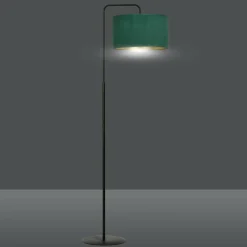 Sklep Kaja Lampa podłogowa z zielonym abażurem 1051/LP1 HILDE | Kaja Oświetlenie* Lampy Podłogowe Z Abażurem|Tradycyjne Lampy Podłogowe