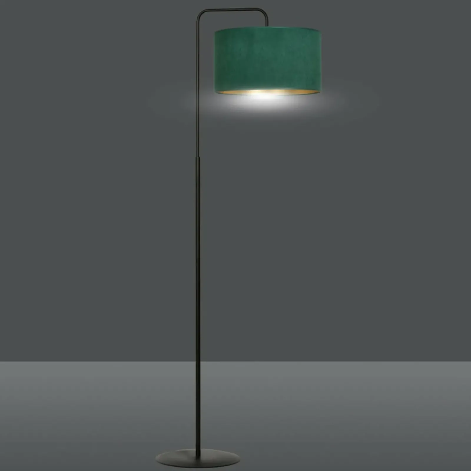 Sklep Kaja Lampa podłogowa z zielonym abażurem 1051/LP1 HILDE | Kaja Oświetlenie* Lampy Podłogowe Z Abażurem|Tradycyjne Lampy Podłogowe