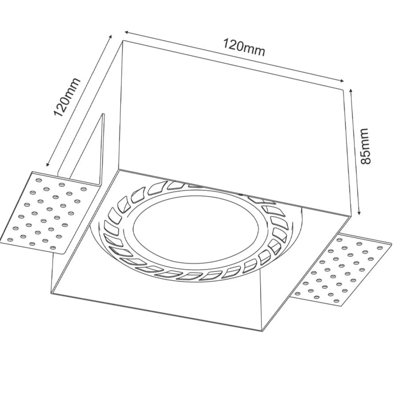 Sklep Kaja Lampa podtynkowa do holu 12x12cm GU10/ES111 ANT 3269 z serii CAGE* Oprawy Podtynkowe