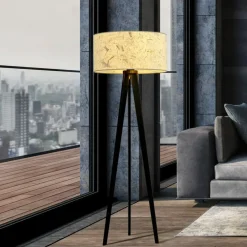 Sklep Kaja Lampa stojąca, klasyczny trójnóg z abażurem 1150/LP3 ASTON | Kaja* Lampy Podłogowe Z Abażurem|Tradycyjne Lampy Podłogowe